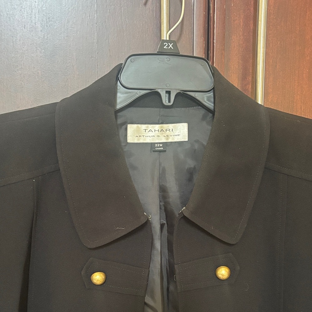 Tahari Classic Black Jacket with Gold Accents
